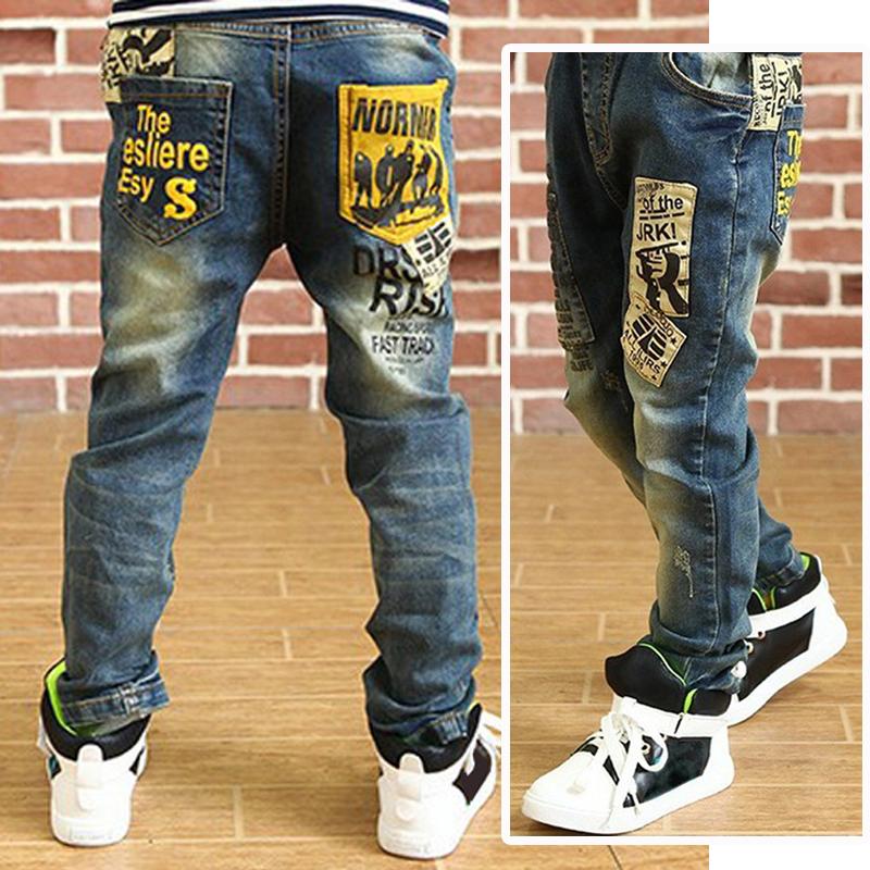 Frühling und Herbst Jungen Jeans Hosen Kind Denim Lange Hosen Kleidung Kinder Casual Hosen Junge Jungen Jeans 150
