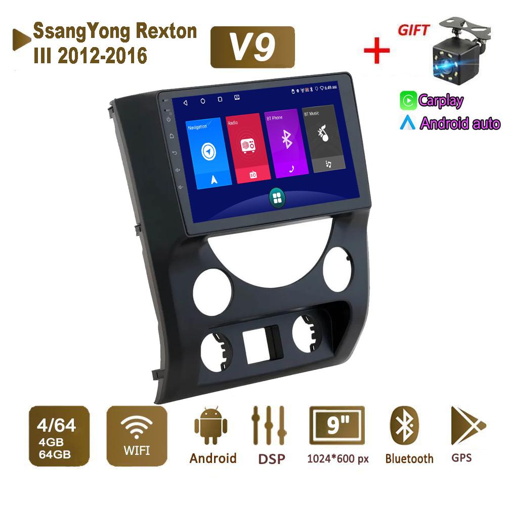Android Autoradio Stereo für SsangYong Rexton III 2012-2016 GPS-Navigation 2DIN 4 Core Multimedia-Player Carplay Autoradio 4 + 64GB 4+64GB