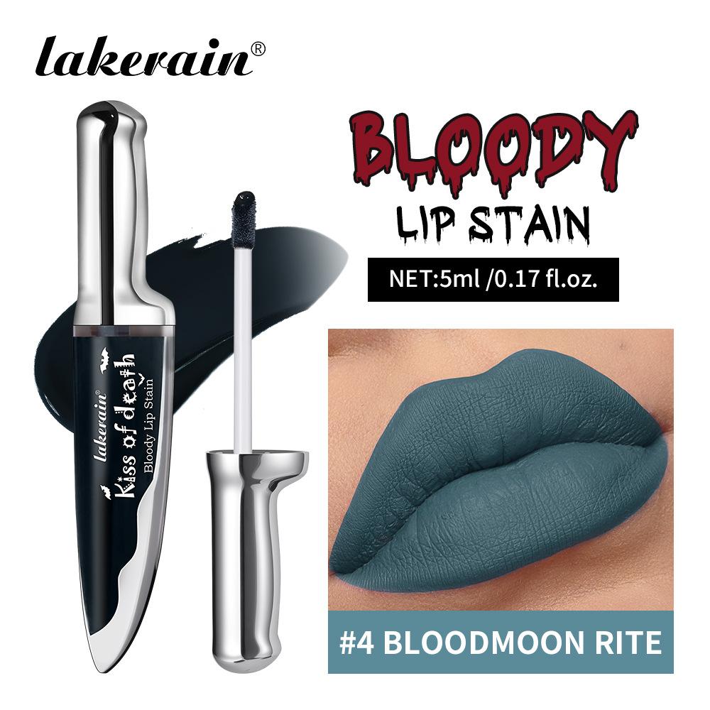 Kuss des Todes Blutiger Fleck Lippe Lippen-Tönung Lang Anhaltend Wasserdicht Nicht Klebend Farbe Wird Dunkler Matt Gothic Kosmetik