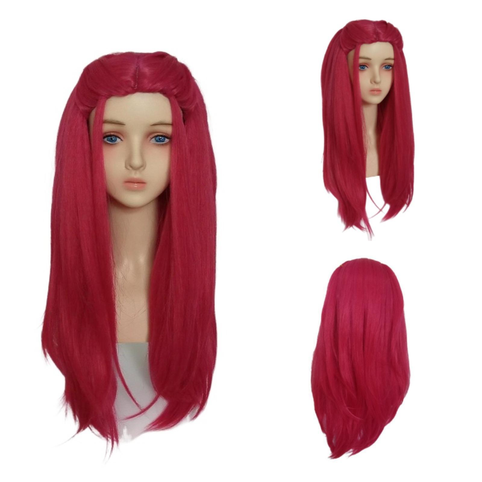 Kinder Mädchen Cosplay Perücke Mira Rumi Zoey Kpop Dämonenjäger Lila Schwarz Rot Langes Haar Halloween Cosplay Requisiten-Kinderversion for children rot