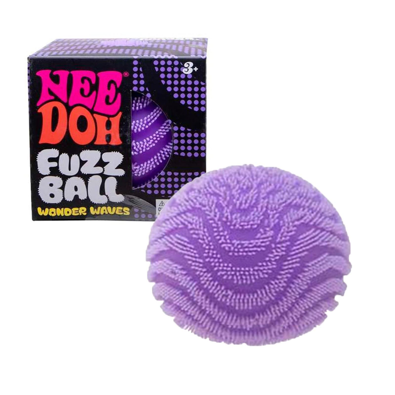 Schylling Nee Doh Fuzz Ball Wonder Waves Sensorisches Quetschspielzeug Texturiertes Stressabbau Fidget Ball für Erwachsene Kinder violett