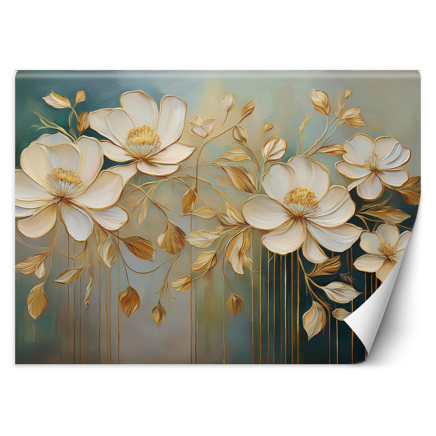 Tapete weiß, Blumen, Blumen-, Blumen- 100x70 beige