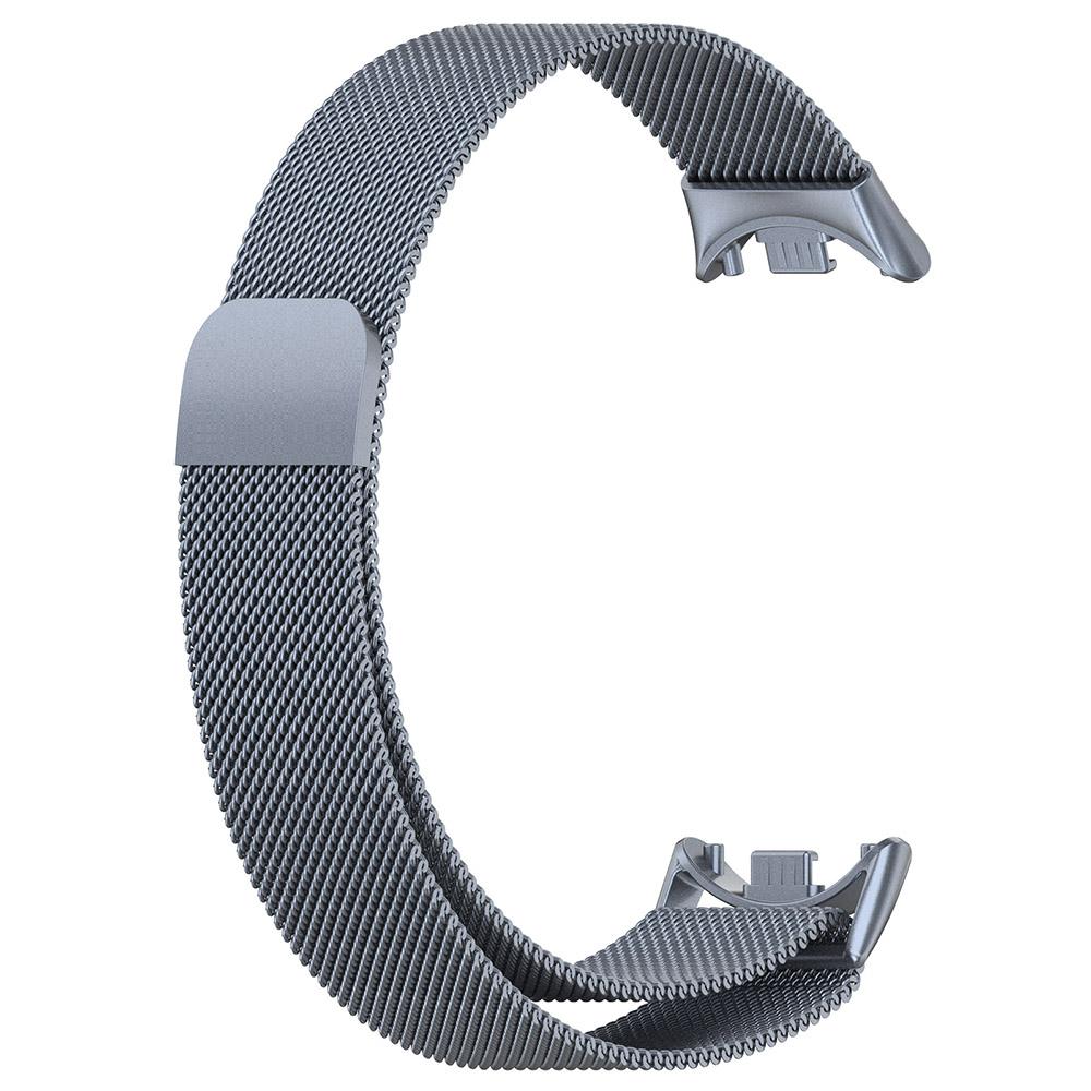 Milanaise-Loop-Band für Xiaomi Mi Band 8, Edelstahl-Mesh-Armband, Armband Xiaomi Mi Band 8 graue