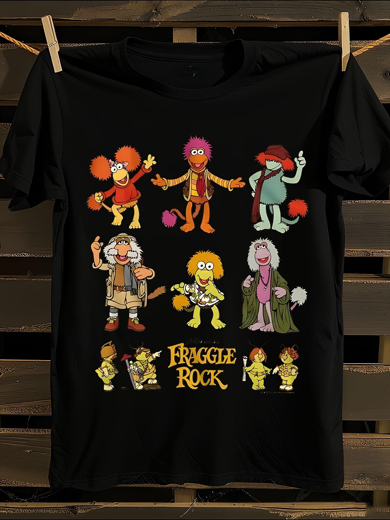Fraggle Rock TV-Show T-Shirt Herren T-Shirt Damen T-Shirts mit Buchstabenaufdruck Kurzarm T-Shirt Lässiges Streetwear T-Shirt Oberteil XXXXL