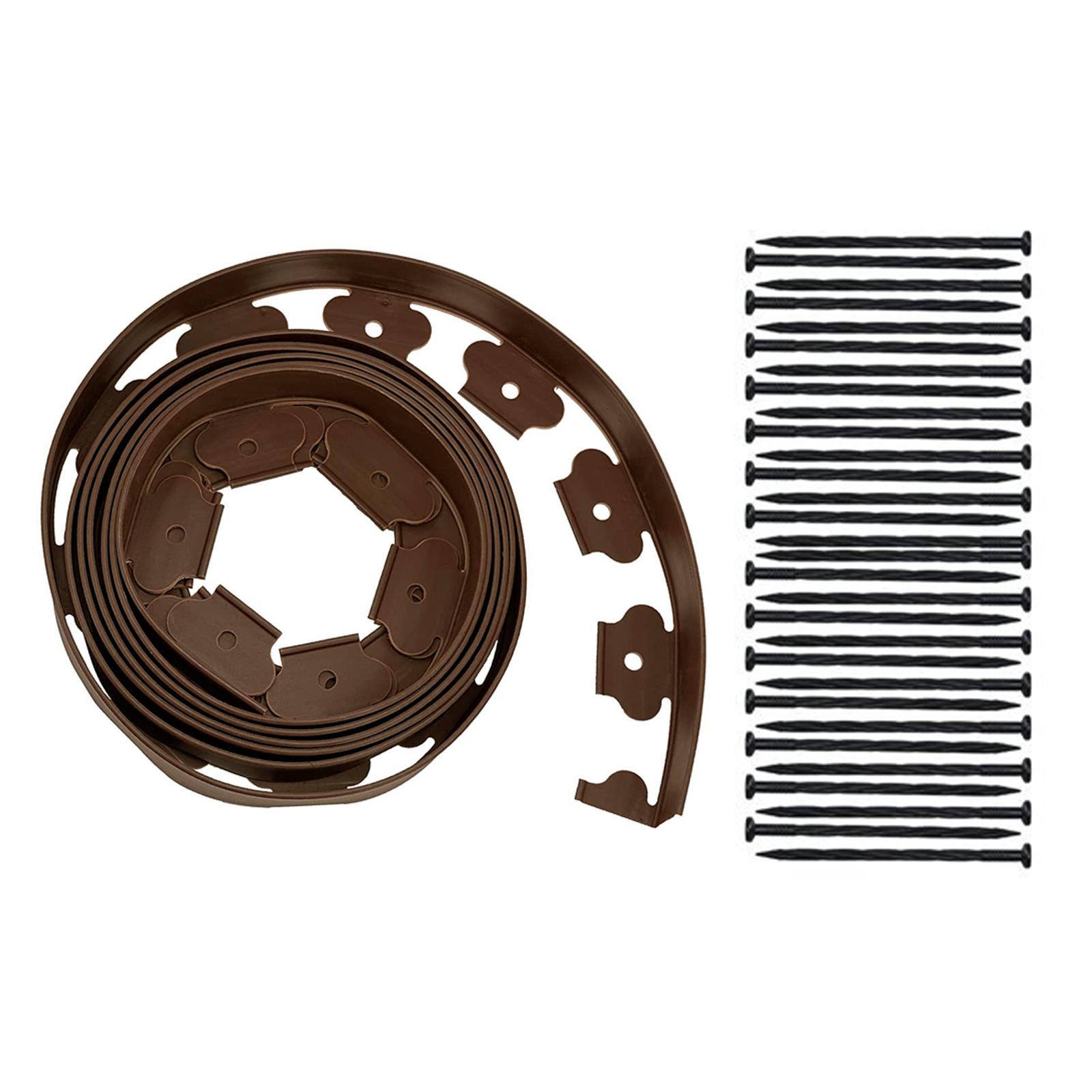 Gartenzaun Barrierezaun Hochdichtes PE-Kunststoff Landschaftsbegrenzungen Garten Rasenkante mit Spießen