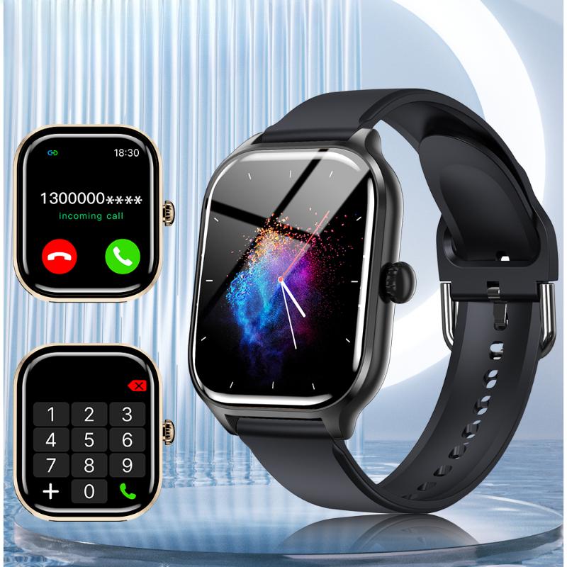 2025 Neue Smartwatch mit Sprachanruf 24-Stunden-Gesundheitsmonitor 100+ Sportmodi Bluetooth-Smartwatch für Männer Frauen 2,01 Display schwarz
