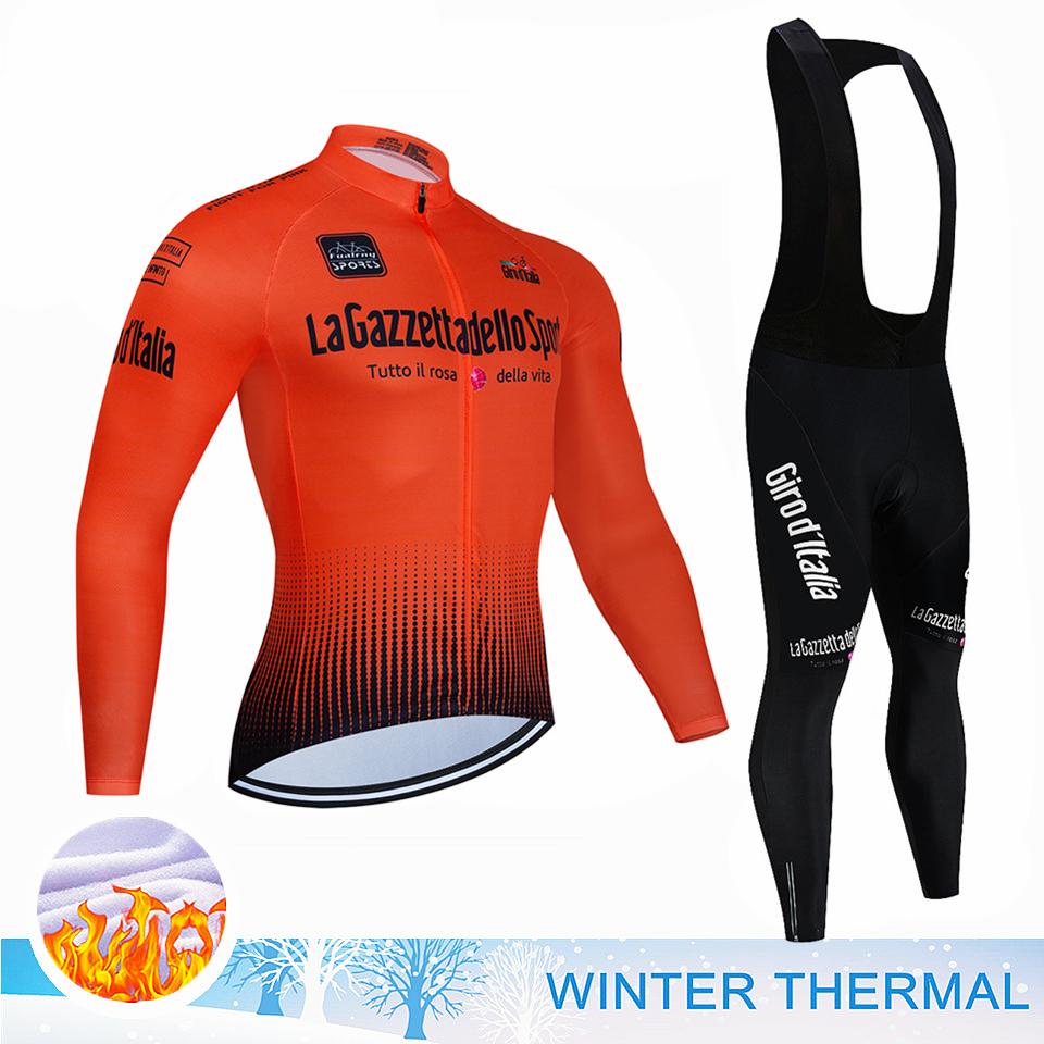 Italienrundfahrt Herren-Radsport-Set mit langen Ärmeln für den Winter, warmes Fahrrad-Reitset, Rennrad, kaltes Fahrrad, langärmelige Winter-Reithose 4XL