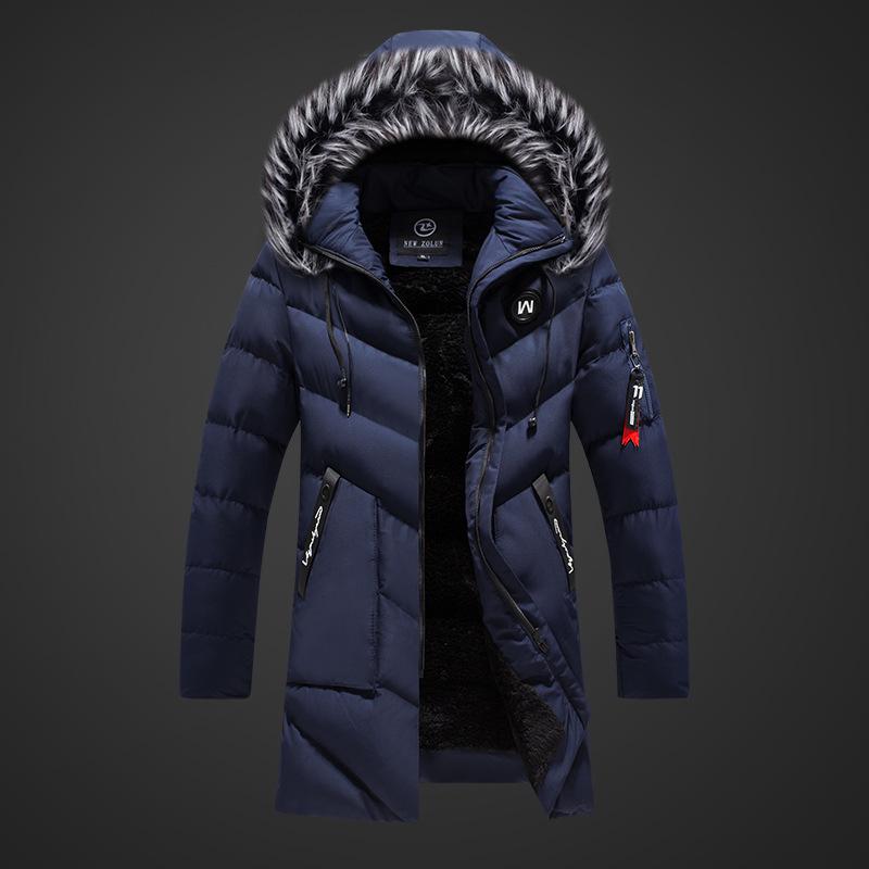 Männer Winter Jacke Mit Kapuze Beiläufige Lange Dicke Fleece Parkas Jacken Mantel Männer Pelz Kragen Outdoor Military Taschen Mantel L