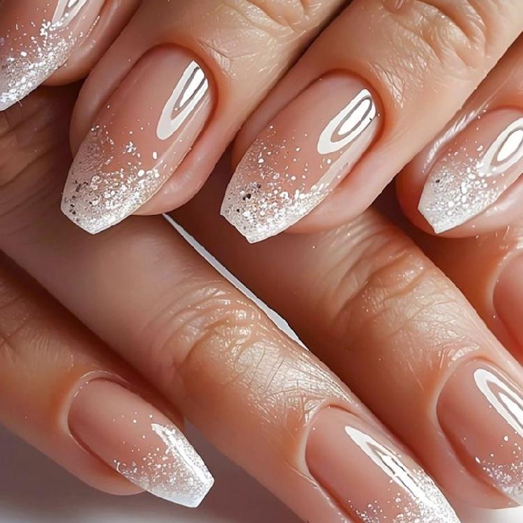 Kurze quadratische Nagelspitzen Kunstnägel zum Aufkleben auf den Nagel Nagelstick-Aufkleber-Nagel Press-On-Nagel Künstlicher Falschnagel für Damen und Mädchen 1