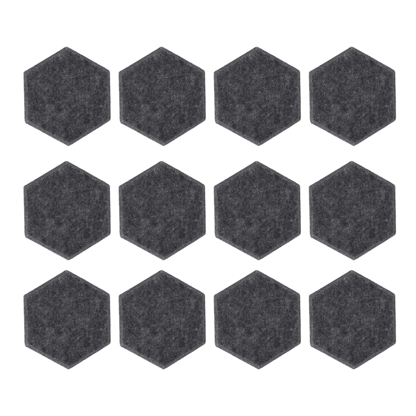 12PCS Hexagon Akustische Panels Hohe Dichte Sound Absorbieren Panels Sound Proof Abgeschrägte Kante Wand dunkelgraue