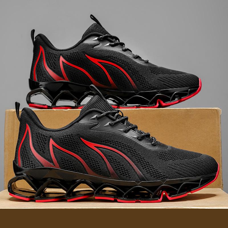 Modische weiße Walking-Sneaker Herren Übergröße 48 Sport-Basketballschuhe für Herren Hohe Qualität Streetstyle-Schuhe Herren-Sneaker 45 rot/schwarz