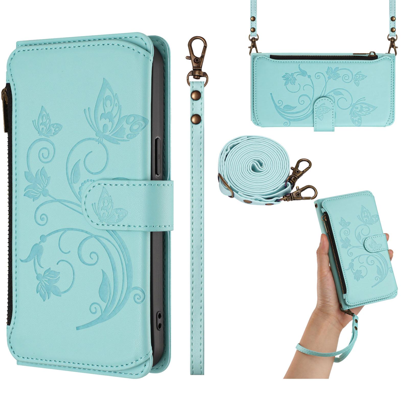 Leder Klapphüllen Für T-Mobile REVVL 8 7 6 6X Pro T Phone 3 2 5G Hülle Kartenetui Handy Tasche Zweischichtiges Aufbewahrungsfach T-Mobile T Phone 2 Pro 5G mintgrün