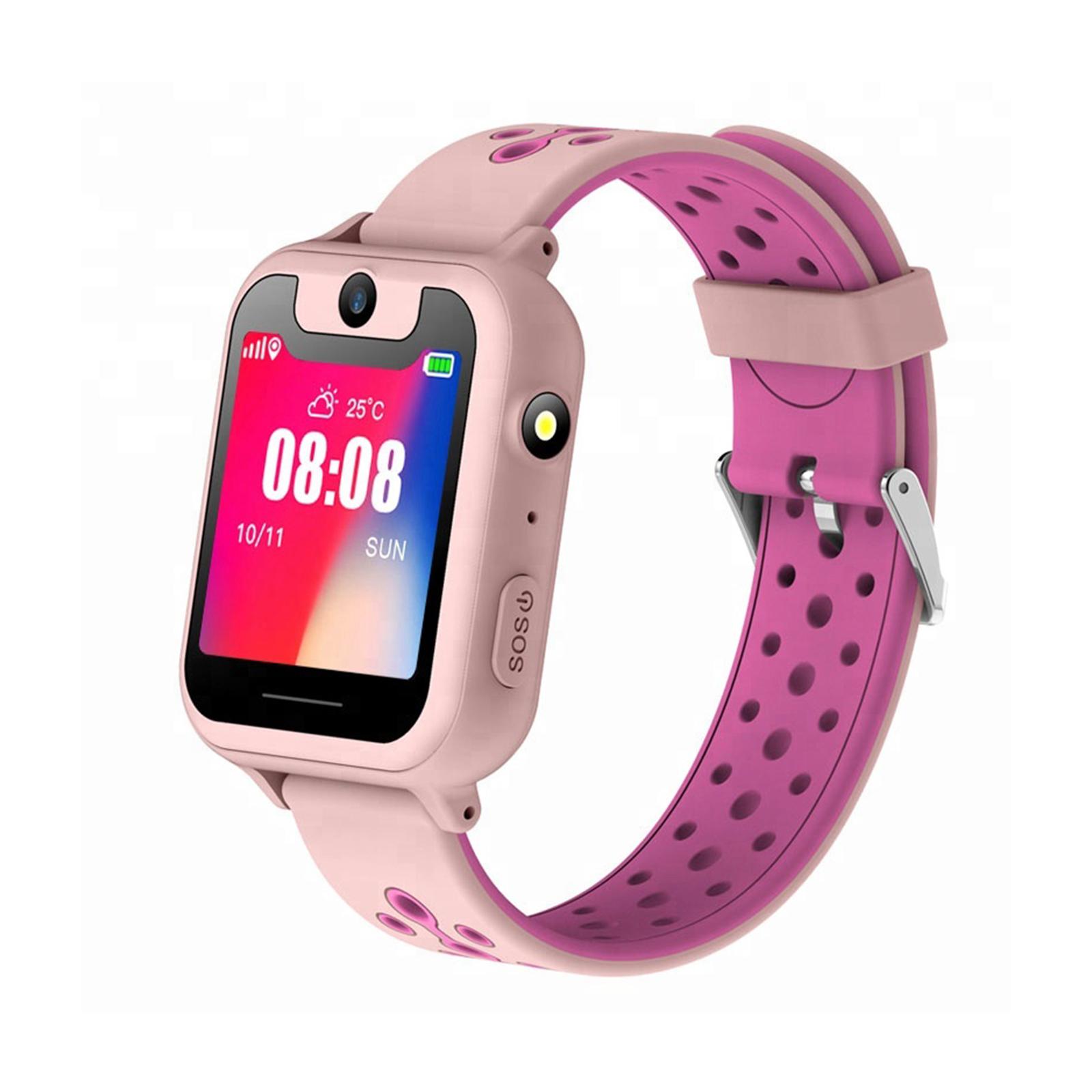 Kinder-Smartphone-Uhr, 2G-Netzwerk-Smartwatch für Kinder, LBS-Ortung, Kinder-Tracker-Uhr für Kinder rosa