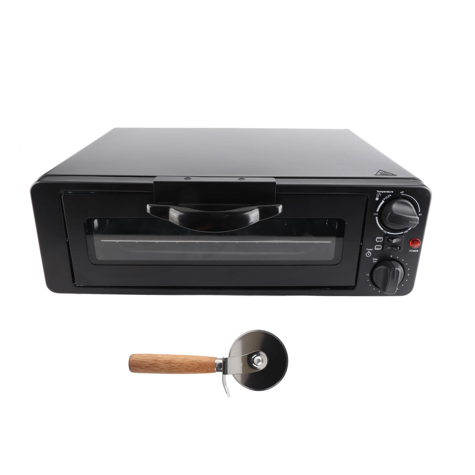 Pizzaofen für den Innenbereich, 1200 W, Edelstahl, tragbar, Mehrzweck-Elektro-Pizzaofen für die Arbeitsplatte L