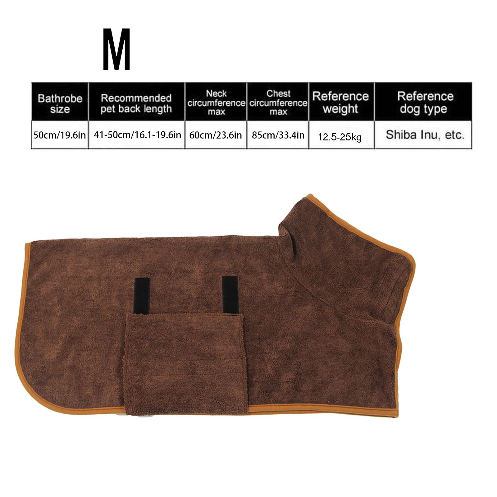 Super saugfähiger Haustier-Bademantel, Hunde-Bademantel, schnell trocknender, saugfähiger Katzen-Bademantel, Handtuch M kaffeebraun