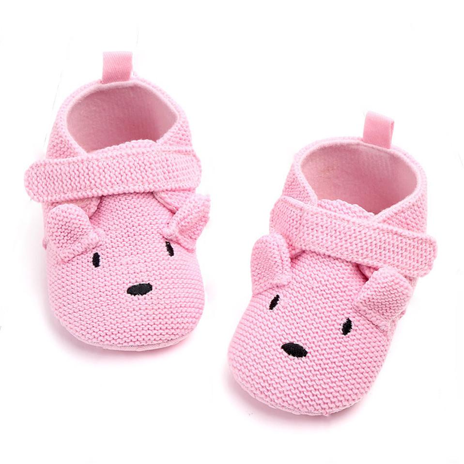 Neue Ankunft Kleinkind Neugeborenen Baby Tier Krippe Schuhe Infant Cartoon Weiche Sohle Warme Tier Baby Schuhe 0-6m rosa