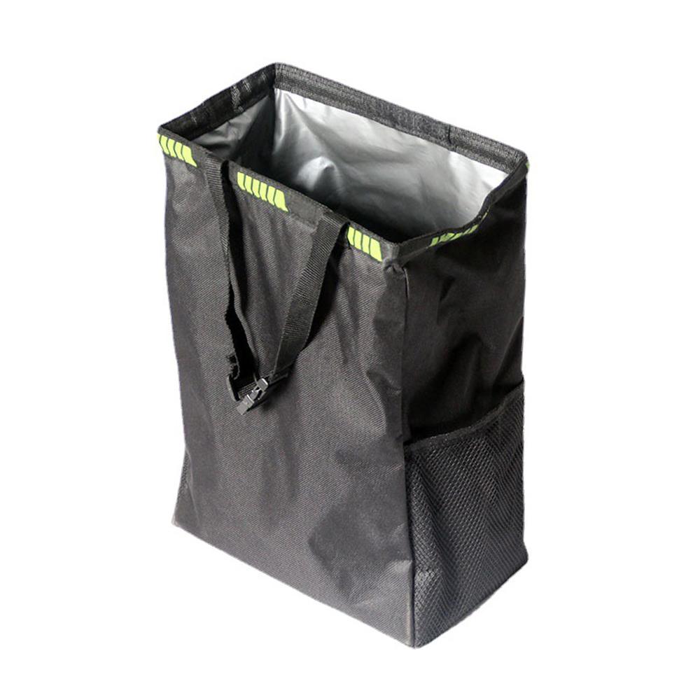 Auto-Mülleimer, auslaufsicherer, wasserdichter Müllsack mit großem Fassungsvermögen und 13 Liter, zusammenklappbarer, hängender Mülleimer 0 schwarz