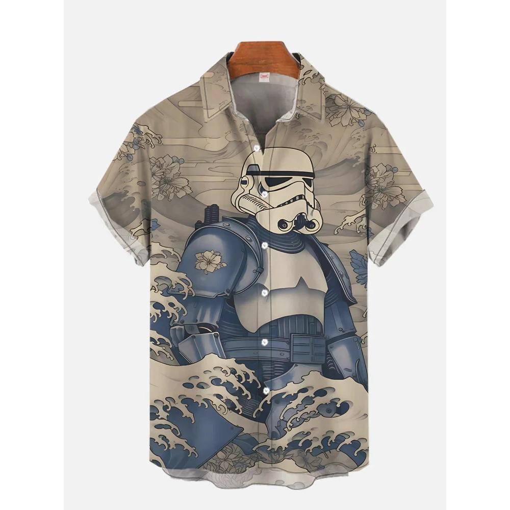 Hawaii-Shirts für Männer, Stars-Wars-Shirts, Herren- und Damenkleidung, T-Shirts, Tops, Jungen und Mädchen, Walker-Druck, Kurzarmhemd S