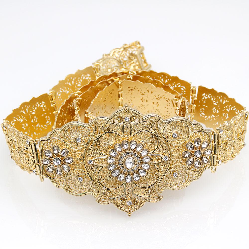 Kaukasus Frauen Gürtel Gold Farbe Metall Taille Kette Braut Schmuck 104cm+/-3cm gold