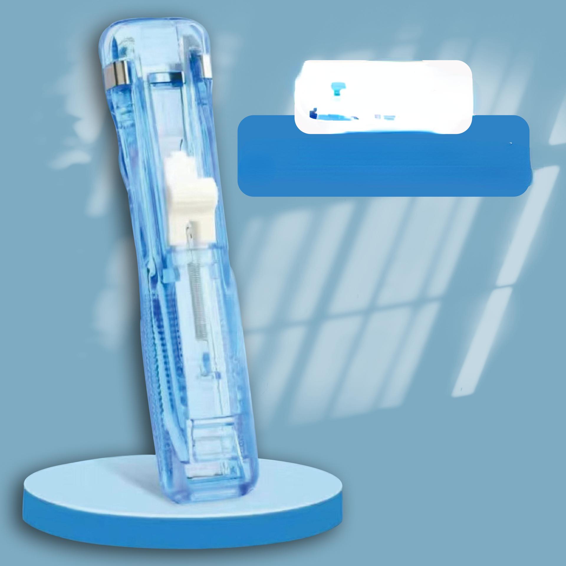 Push-Clip-Hefter Heftklammerentferner Binder Push-Clamp Bandspender Büroklammern Bürobedarf Set Desktop-Zubehör blau