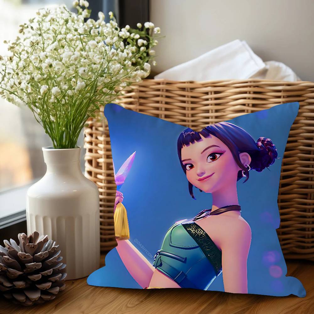 KPop Dämonenjäger Zoey Personalisierter Kissenbezug Kinderzimmer Wilde Party Deko Kissenbezug Kinder Geburtstag Babyparty Geschenk 20x20Inch