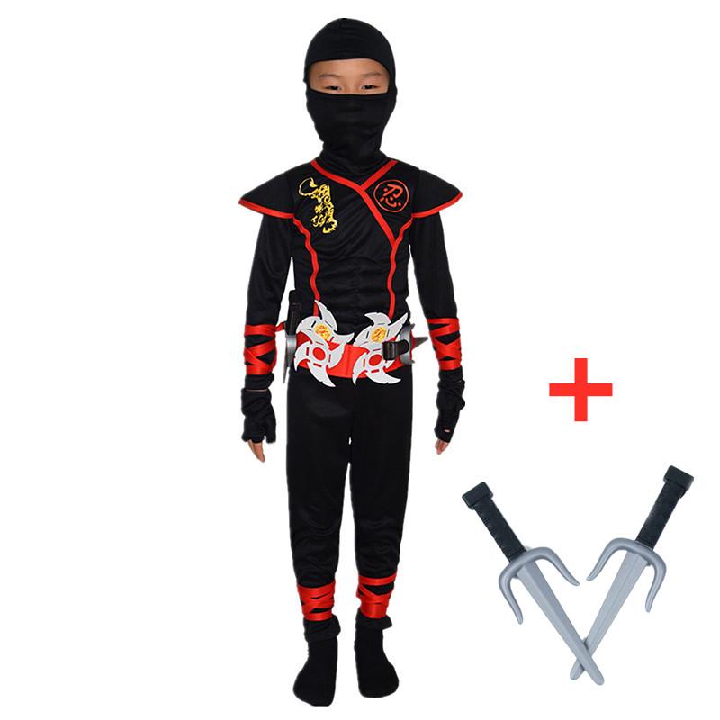 Schwarzes Ninja-Kostüm Anime Ninja Spielzeugset Kämpfendes Samurai-Kostüm Maske Kinderfeiertag Bestes Geschenk One Size&Anime Movies