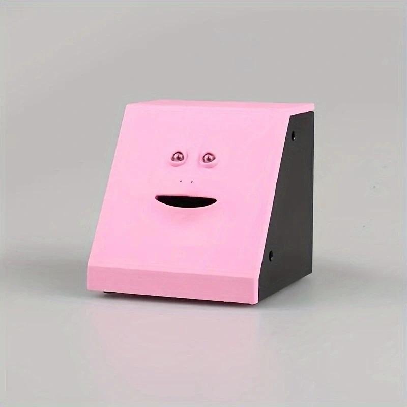 1 stück Kinder Sensor Münzkassette Niedliche Gesicht Bank Geld Safe Sparschweine Isst Geld Sparen Kreatives Spielzeug für Kinder Weihnachtsgeschenk pink
