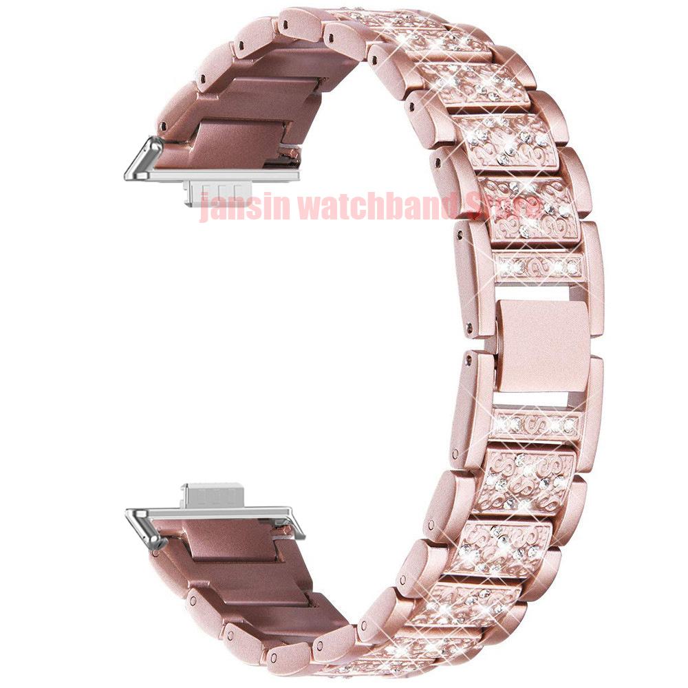 Diamant-Damenarmband für Huawei Watch Fit 5 4 3 Edelstahlband Uhrenarmband Stilvolles Armband für Huawei Fit5Pro Fit4Pro Correa rosa
