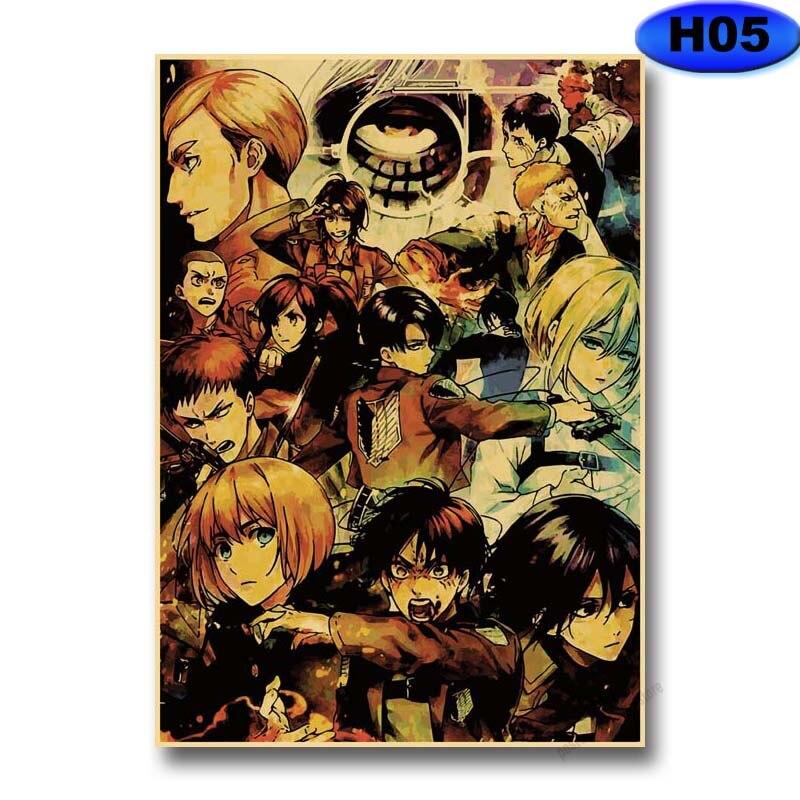 Attack on Titan Staffel 4 Poster Retro Kraftpapier Poster Drucke Anime Dekor Zuhause Wohnzimmer Bar Kunst Malerei Wandaufkleber 30x21cm