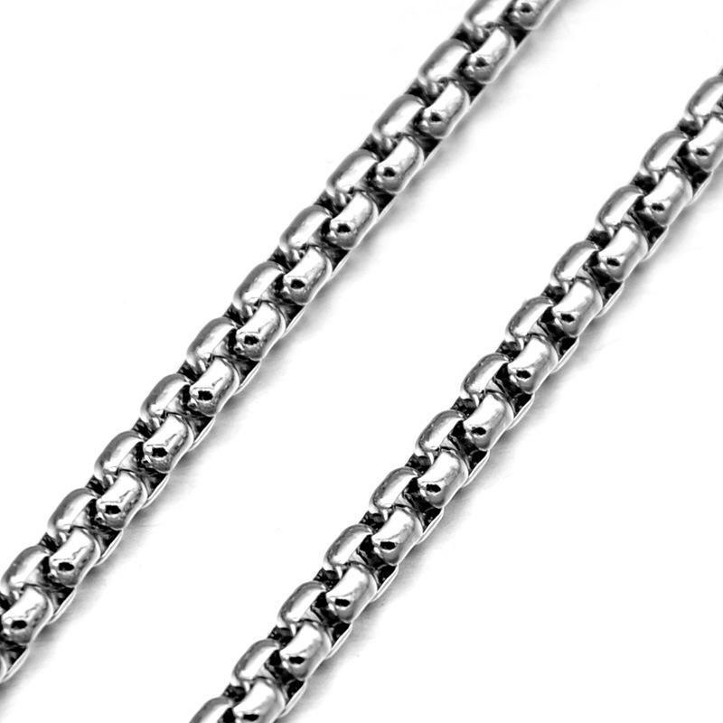 Klassische Halskette, 60 cm lang, für Herren, lange Halskette, 3 mm breit, Titanstahl, DIY-Schmuck silber