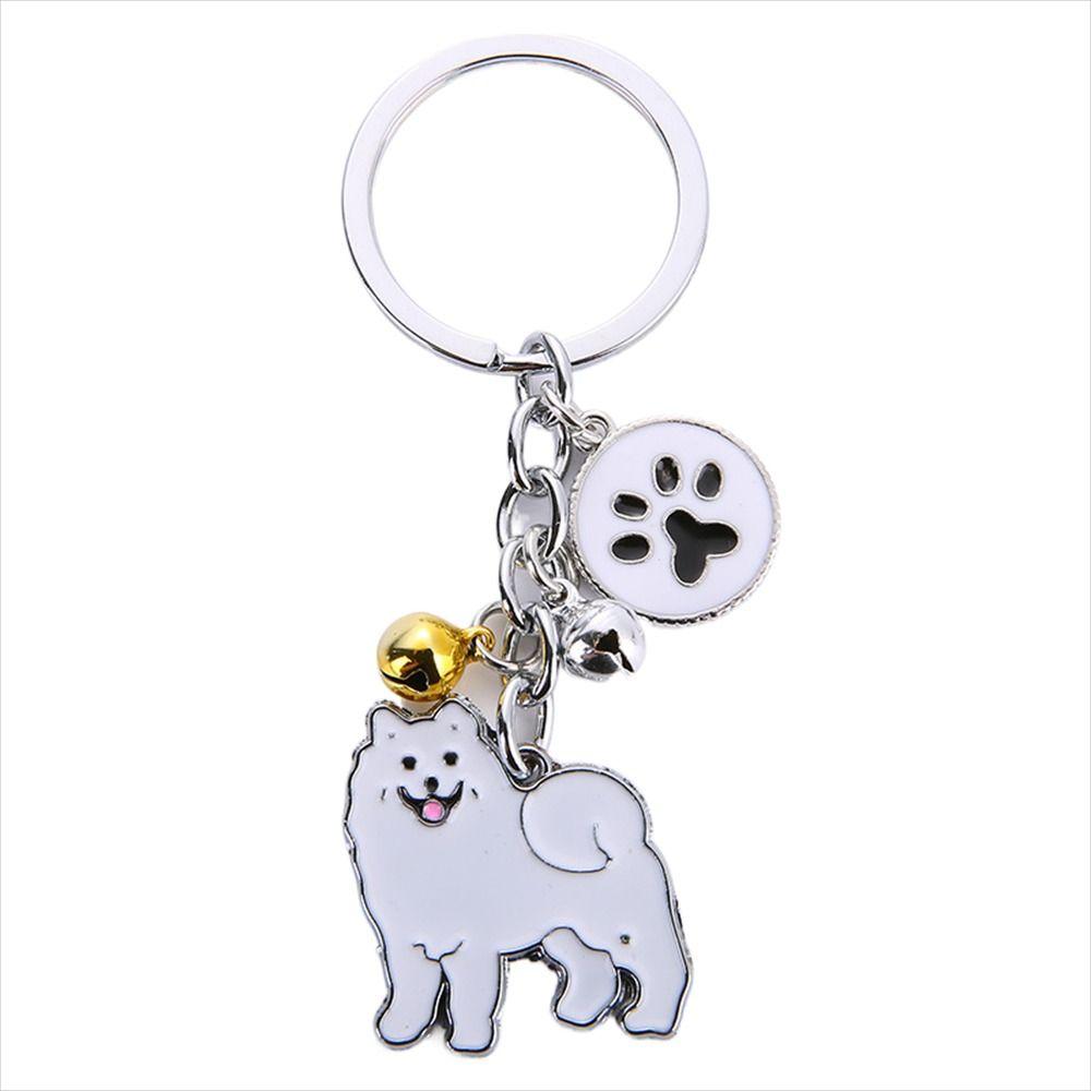 Emaille Golden Retriever Tier Glocke Malteser Hund Anhänger Haustier Schlüsselanhänger Hund Schlüsselanhänger Haustier Schlüsselanhänger Samoyed