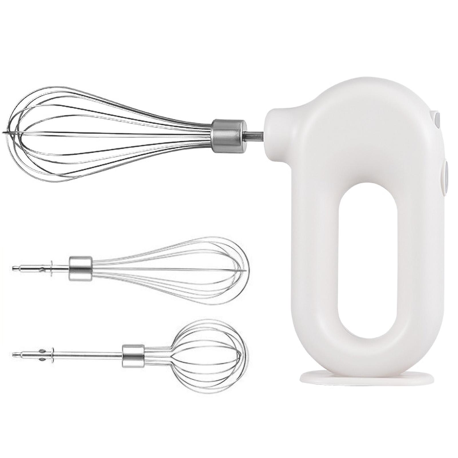 Elektrischer Schneebesen, Handmixer, Rührbesen, Schneebesen mit 4 Geschwindigkeiten zum Backen von Kuchen, Eiercreme, aufrecht weiß