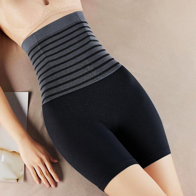 Frauen Shaper Unterwäsche Hohe Taille Höschen Gestreiften Kompression Abs Gestaltung Hosen Bauch Control Hip Fahrstuhl Abnehmen Body Shaper XL schwarz