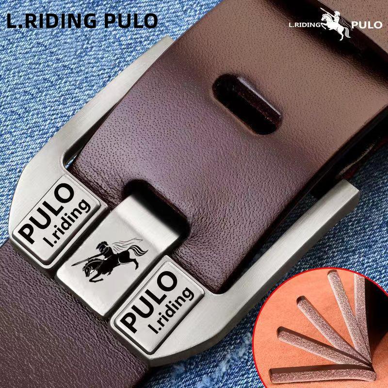 PULO Gürtel Herren Leder Automatische Schnalle Gürtel Reines Rindsleder Jugend Mittleren Alters Casual Persönlichkeit Koreanische Trend Hosen Gürtel 125cm braun