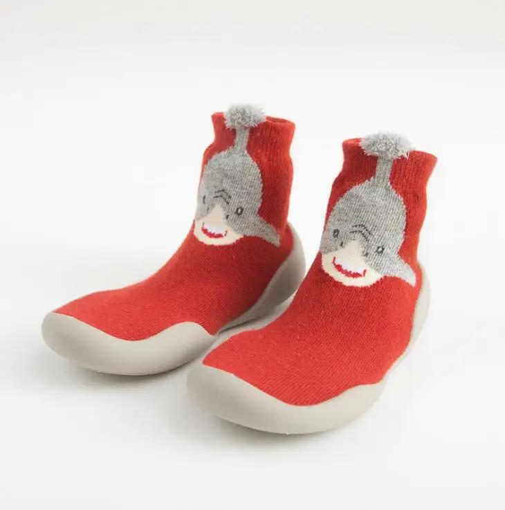 Neue Frühjahr Baby Kleinkind Schuhe Baby Schuhe Non-slip Fuchs Tiger Verdickung Schuhe Socke Boden Schuhe Fuß Socken Tier Stil 26/27 rot