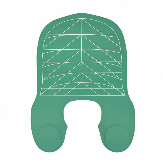 Silikon-Haarfärbehalsband mit Richtlinien, wasserdicht, Friseur-Haarschneide-Färbepad, Schal, Salon-Haarschneideumhang, Friseur-Nackenschutz, beschwerter Wickel grün