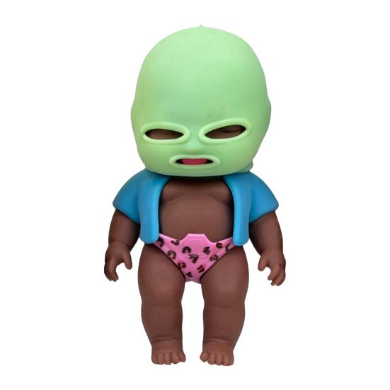 Baby Stressabbau Spielzeug mit Gesichtsschutz Mantel Unterwäsche Langsam aufsteigend Angstlösend Baby Quetschspielzeug Weicher Entspannungs Stressball Fidget Spielzeug grün