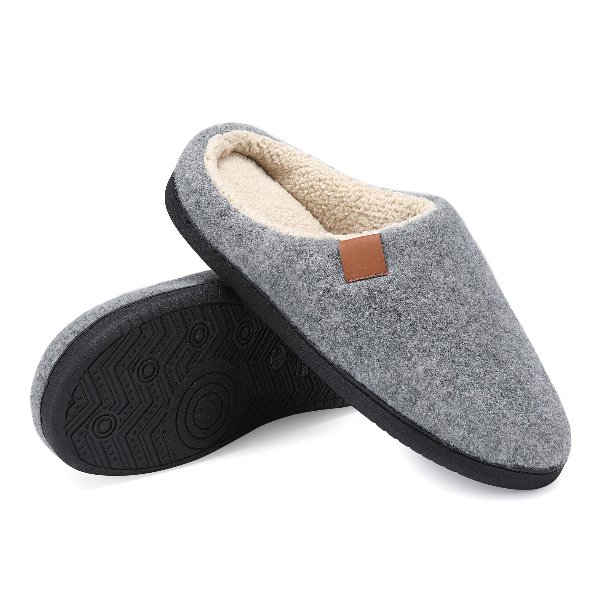 Herren Hausschuhe Winter Warm Home Hausschuhe Indoor Baumwolle Hausschuhe Paar Schlafzimmer Bodenschuhe Plus Size 42-43 licht grau