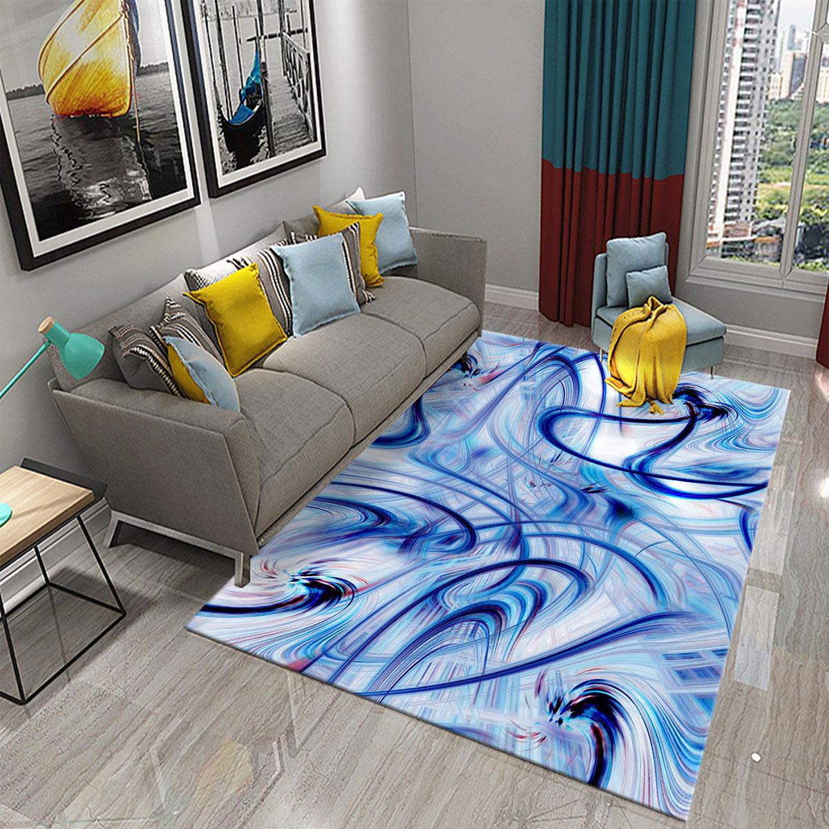 3D Bunter Fließender Linienwirbel Teppich Stilvoller Moderner Abstrakter Teppich für Wohnzimmer Schlafzimmer Dekor Teppiche Badezimmer Rutschfeste Teppiche 60x90cm 24x36 inch