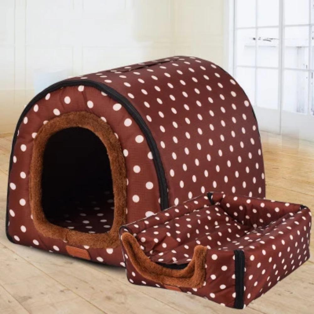 Hundehütte für den Innenbereich mit Tür Hundehütte für den Außenbereich für den Winter Abnehmbare flexible Stofftür Kaltwetter Haustier Winterhaus Waschbar M black