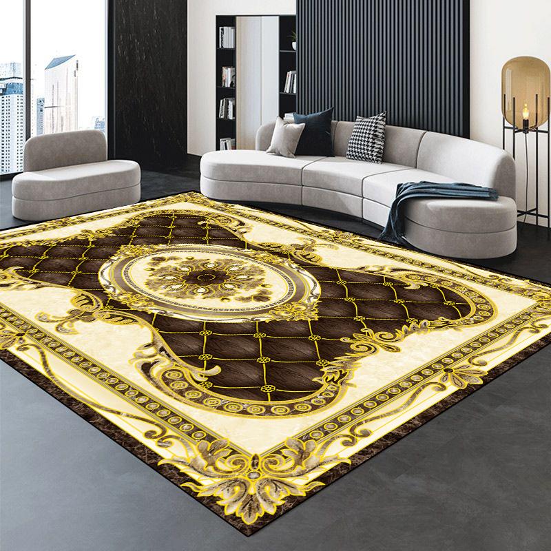 Moderner goldener Luxusteppich Große Wohnzimmerdekoration Heimteppiche Rutschfeste Schlafzimmermatte Anpassbare Couchtisch-Lounge-Teppiche 60x90cm