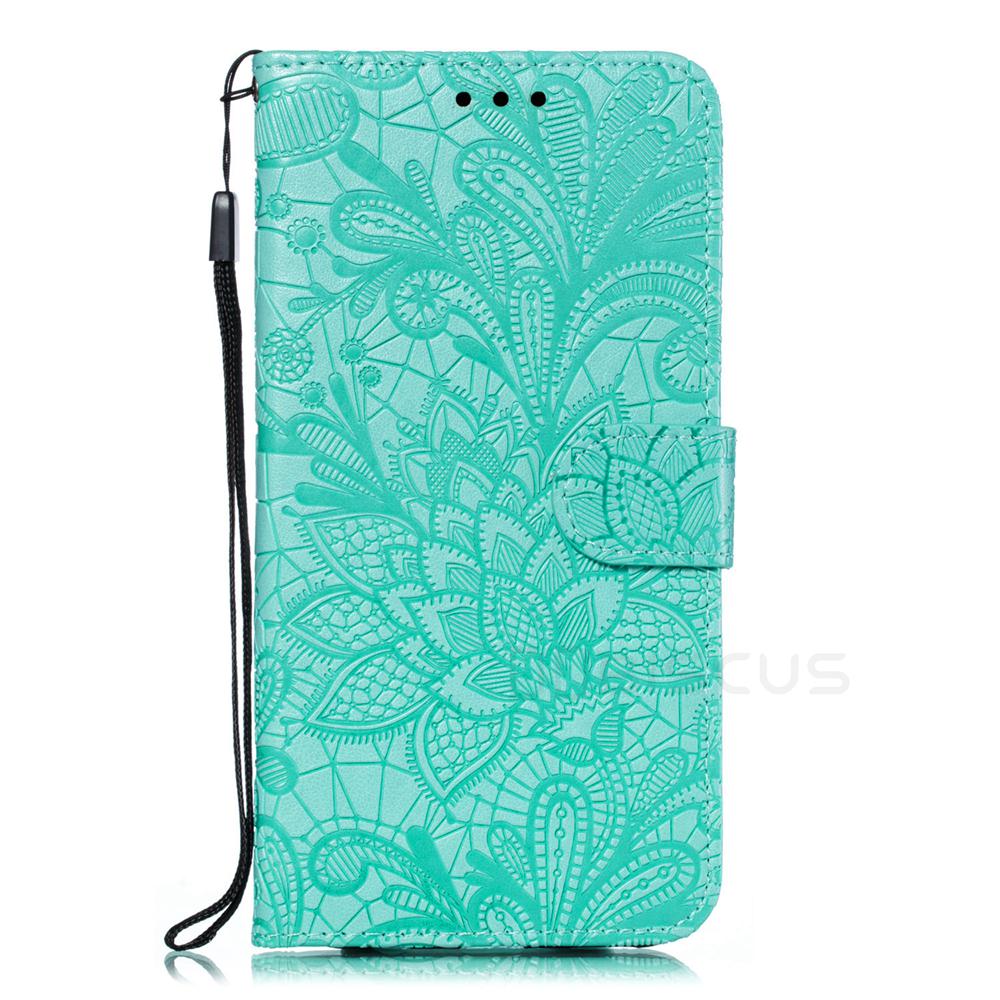 Spitze Blume Leder Flip Brieftasche Fall für Huawei P30 Lite Y5 Y6 Y7 2019 P Smart Honor 50 70 80 9 10 20 Lite 10i 8X 7A 7C 9X 8A A X8 9C Buch Stil Abdeckung Huawei P40 Lite grün