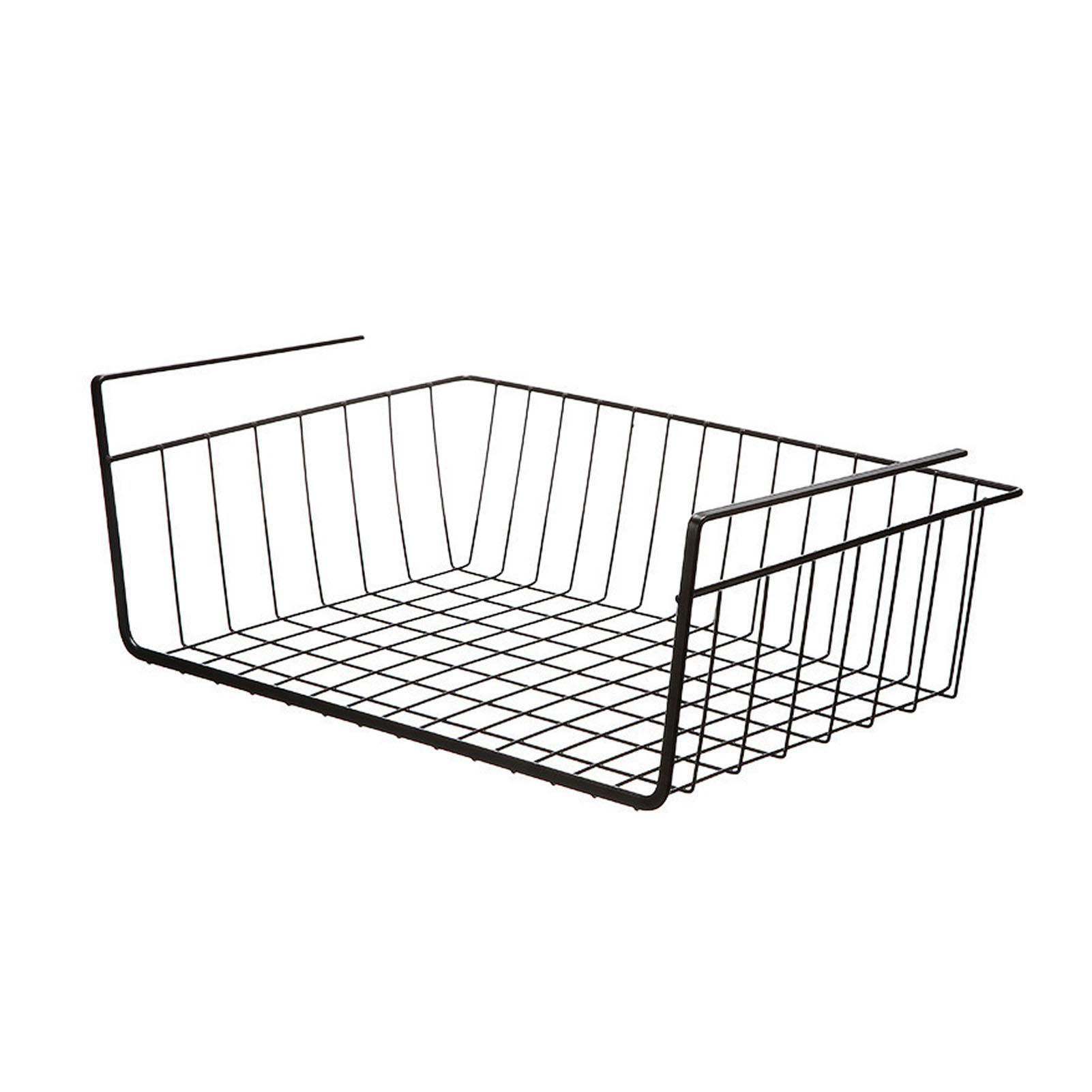 Hängekorb zur Aufbewahrung unter dem Regal, platzsparend, Drahtkorb aus Eisen, Hängekorb zur Aufbewahrung unter dem Schrank, Organizer schwarz