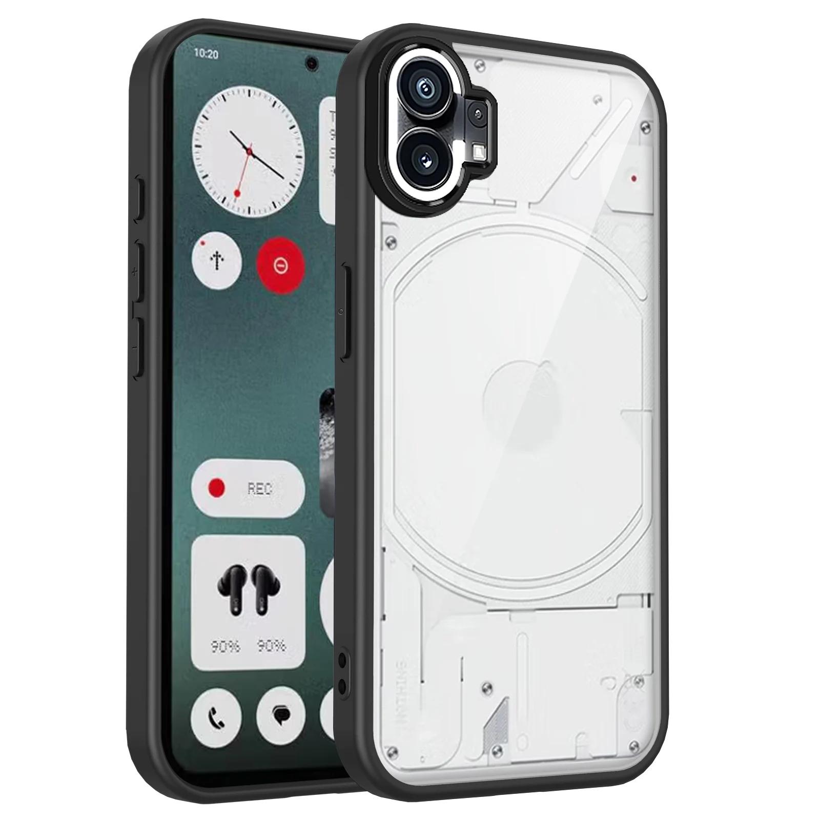 Nothing Phone One A063 Hülle Air Cushion Stoßfest Silikon Bumper Klar Matt Rückseite Harte Handyhülle für Nothing Phone 1 5G Nothing Phone (1) gray