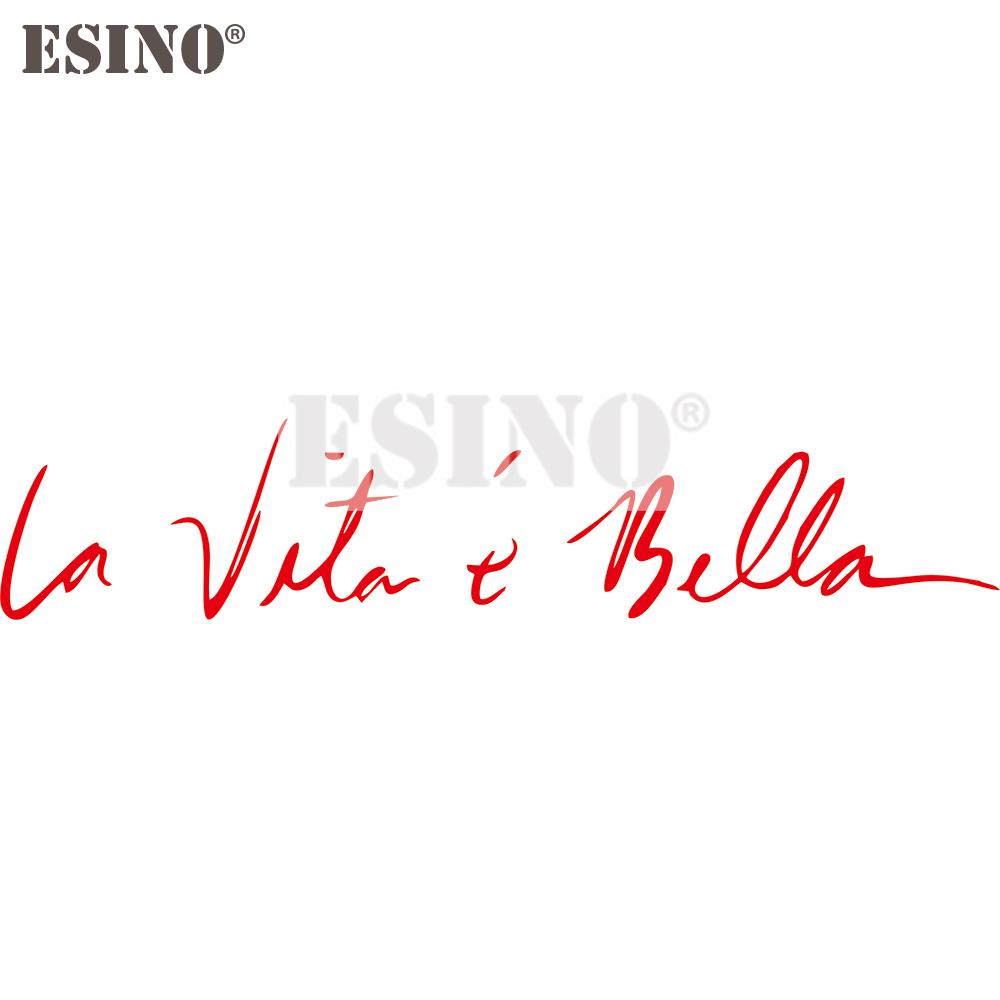 Auto Styling Autoaufkleber Das Leben ist so schön Italienisch La Vita E Bella PVC 3D Schnitzerei Wasserdicht Vinyl Autoaufkleber Auto Zubehör 58 x 12 cm
