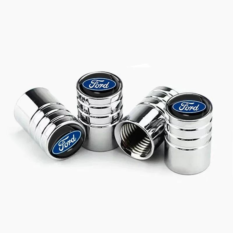 Autoaufkleber 2026 Ford Neu 2025 Heiß 4 Stück Metall Auto Rad Reifen Ventilkappen Reifenfelge Ventilschaftabdeckungen Für Ford Escape Kuga Mondeo Ecospor