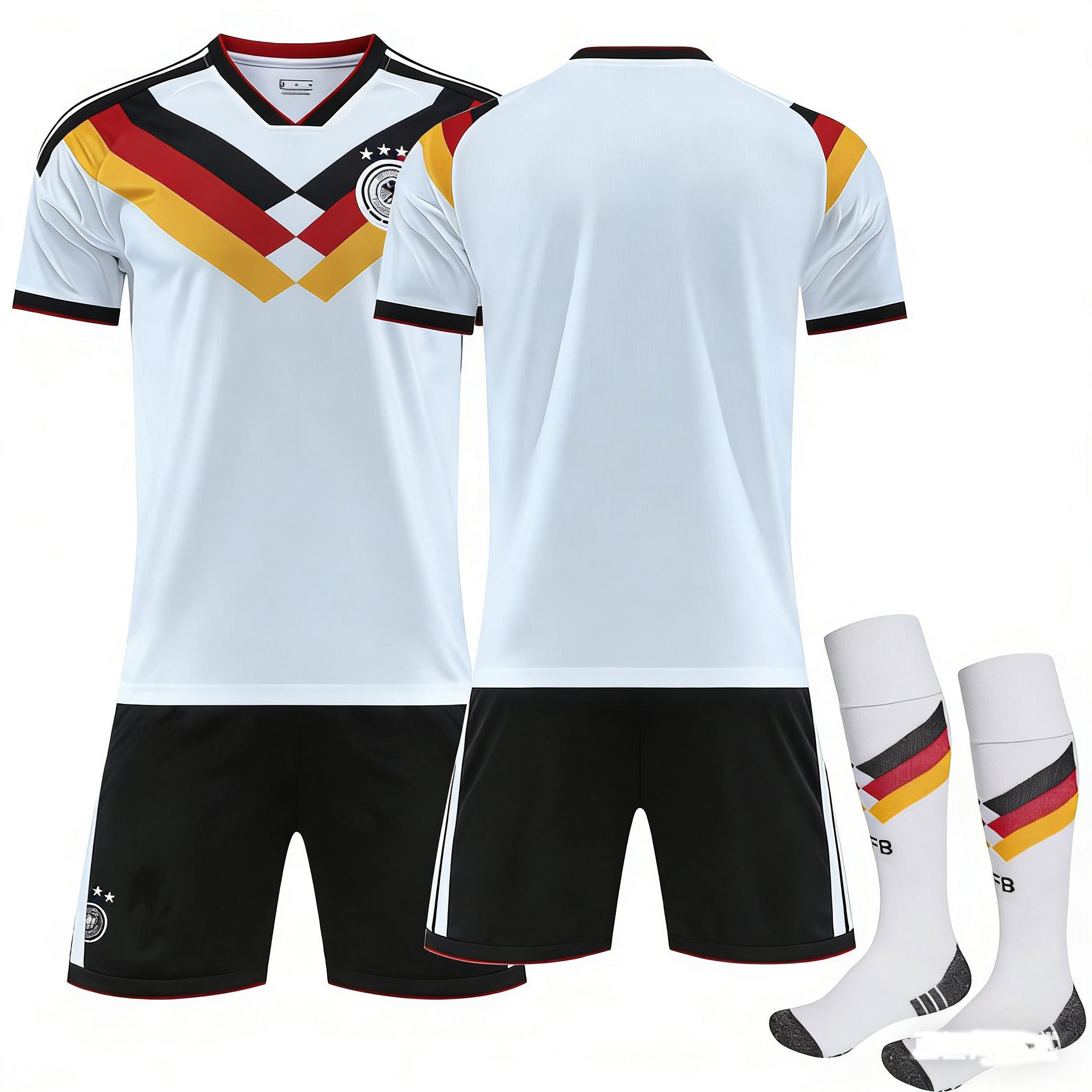 Jugendliche Kinder Erwachsene Benutzerdefinierter Name Fußballtrikots 2026 FIFA Fussball-Weltmeisterschaft Deutschland Heim Trainings-Trikot Set mit Socken 3XL