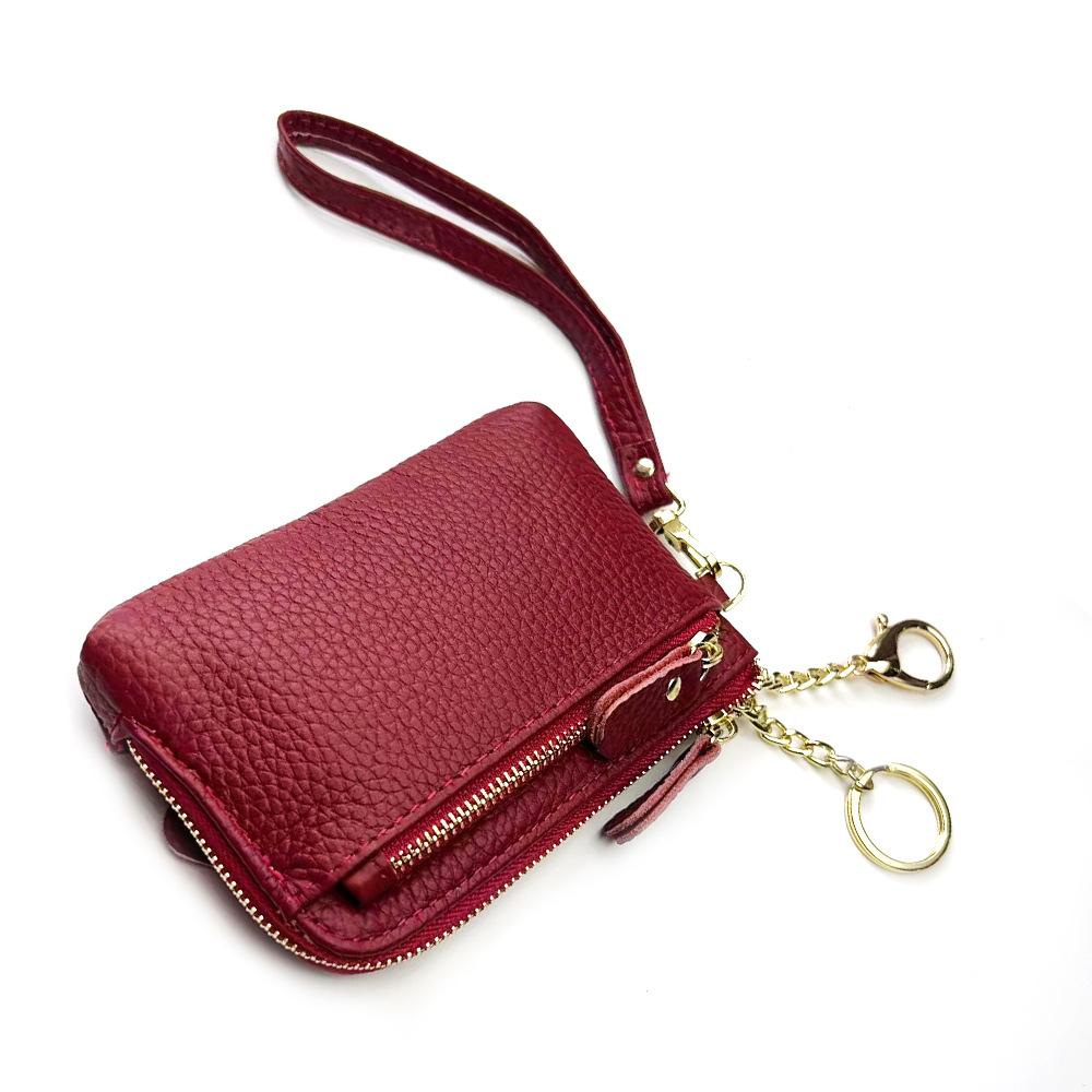 Damen Geldbörse aus echtem Leder mit Reißverschluss, Geldbörsen, Luxus-Damenhandtaschen, Geldbeutel für Münzen, Leder 13*9*2cm