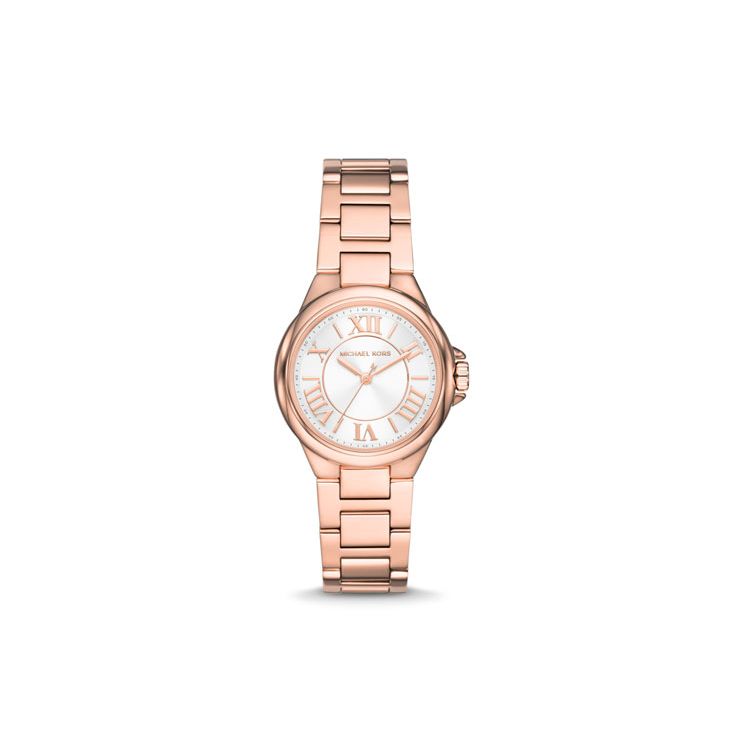 Michael Kors Camille Serie Uhr Quarzwerk Edelstahlarmband 33 mm Silbernes Zifferblatt Mode Trendig Vielseitig Damenuhren MK7256 Regular Watch Box,White Dial MK7256