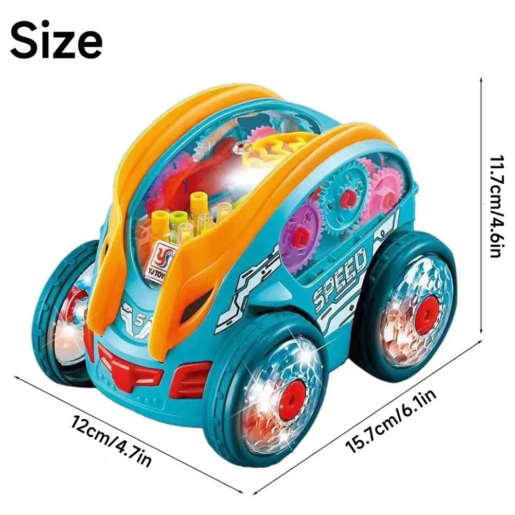 Elektrisches Universal-Stunt-Truck-Modellauto, 360° drehbar, mit bunten Lichtern und Musik – ideales Spielzeug für Kinder zum Geburtstag oder zu Weihnachten orange